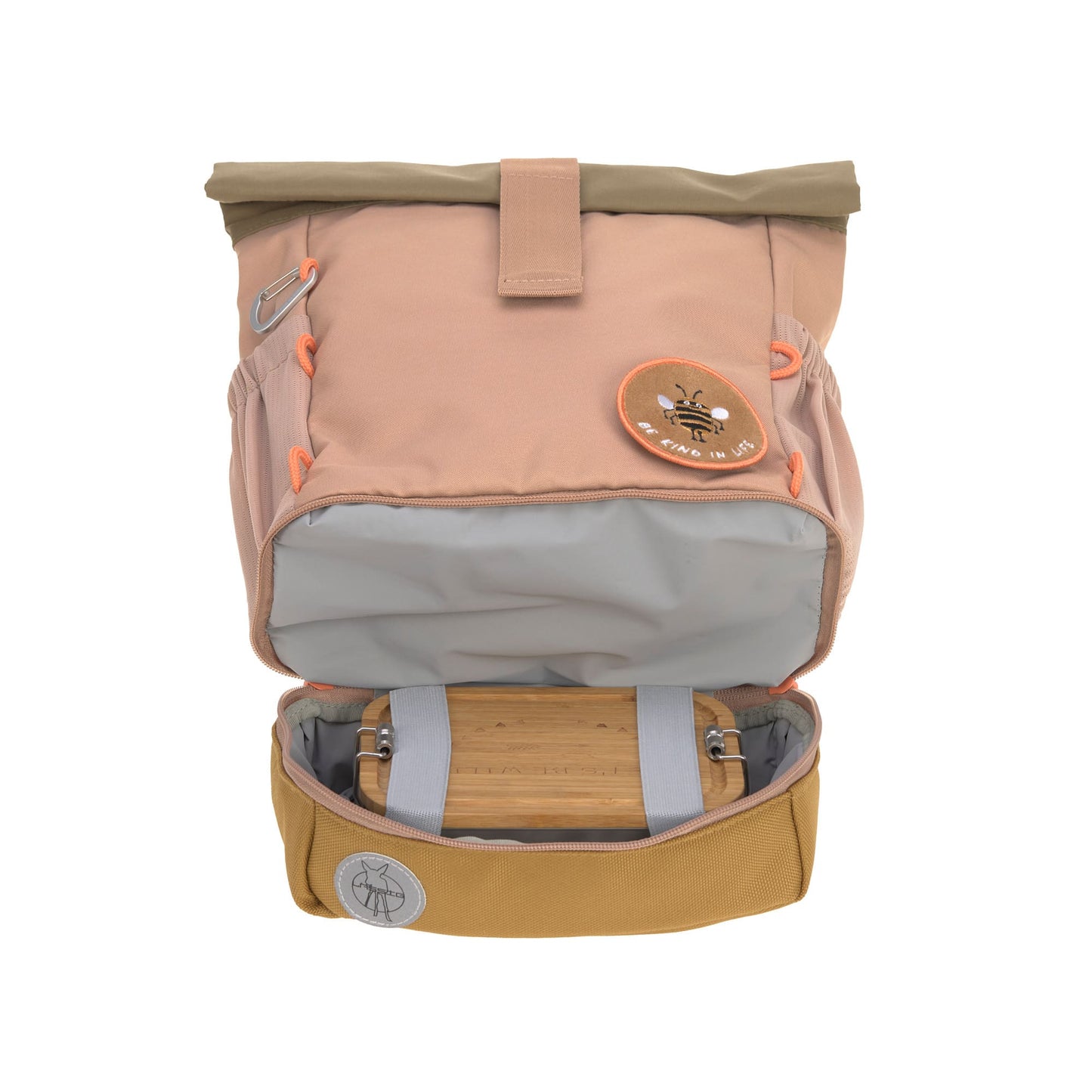 Kindergartenrucksack Rolltop Nature Braun Lässig