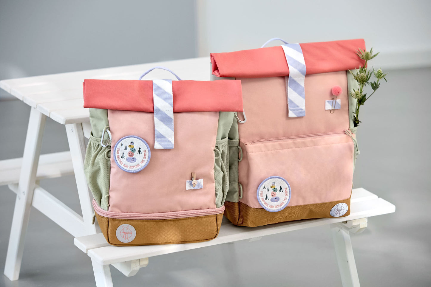 Kindergartenrucksack Rolltop Sunny Explorer Rosa Pink Lässig