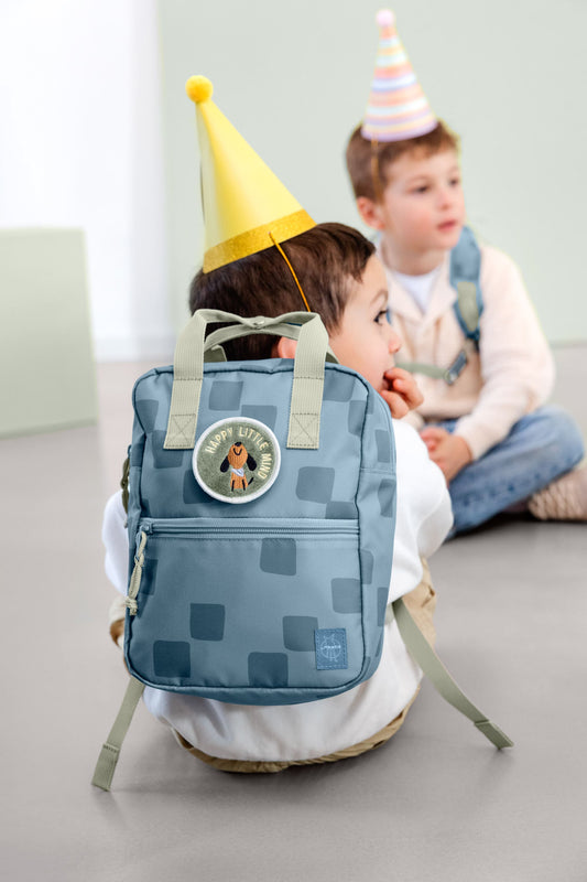 Kindergartenrucksack Square Pattern Party Blau