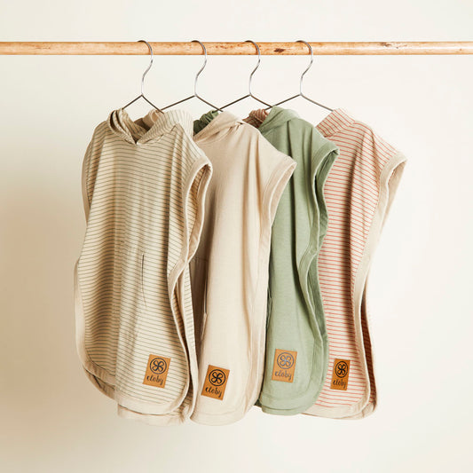 Cloby UV Poncho gestreift Sandy Beach Peanut Brown