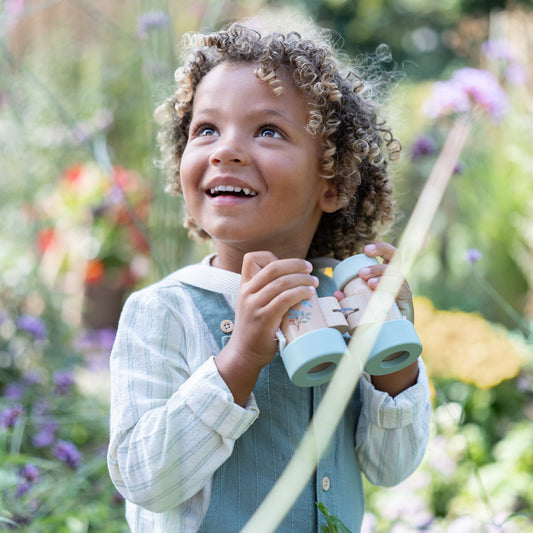 Little Dutch Kinder Fernglas Holz blau Forest Friends