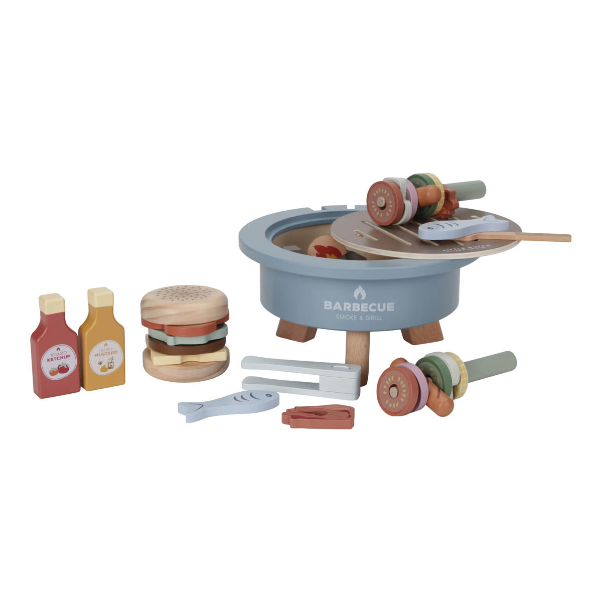 Little Dutch Grill Holz Spielzeuggrill BBQ Set