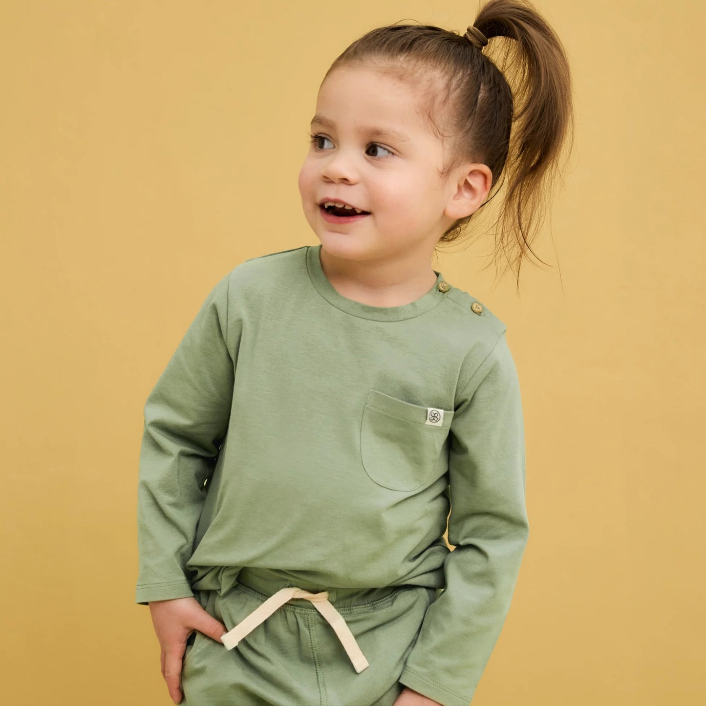 Cloby Langarmshirt in Olive Green UPF 50+