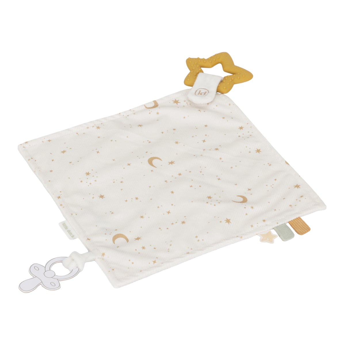 Schmusetuch mit Beißring abnehmbar Newborn Naturals Little Dutch