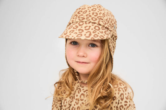 Cloby UV Sonnenhut Sun Hat wendbar Leopard Brown Sandy Beach