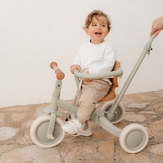Dreirad 4 in 1 mit Griff Grün Green Leaf Little Dutch