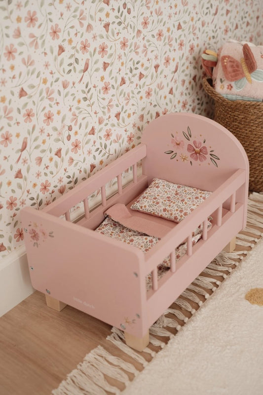 Little Dutch Puppenbett Holz mit Textilien Soft Flowers