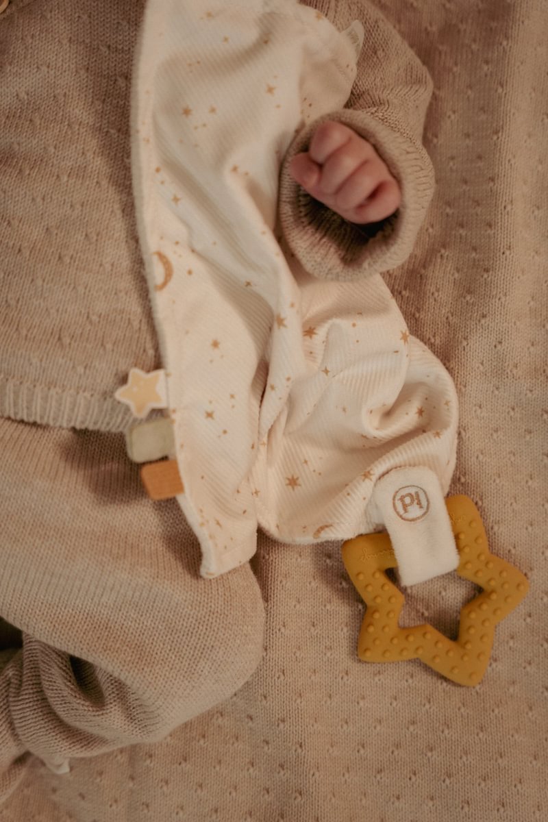Schmusetuch mit Beißring abnehmbar Newborn Naturals Little Dutch
