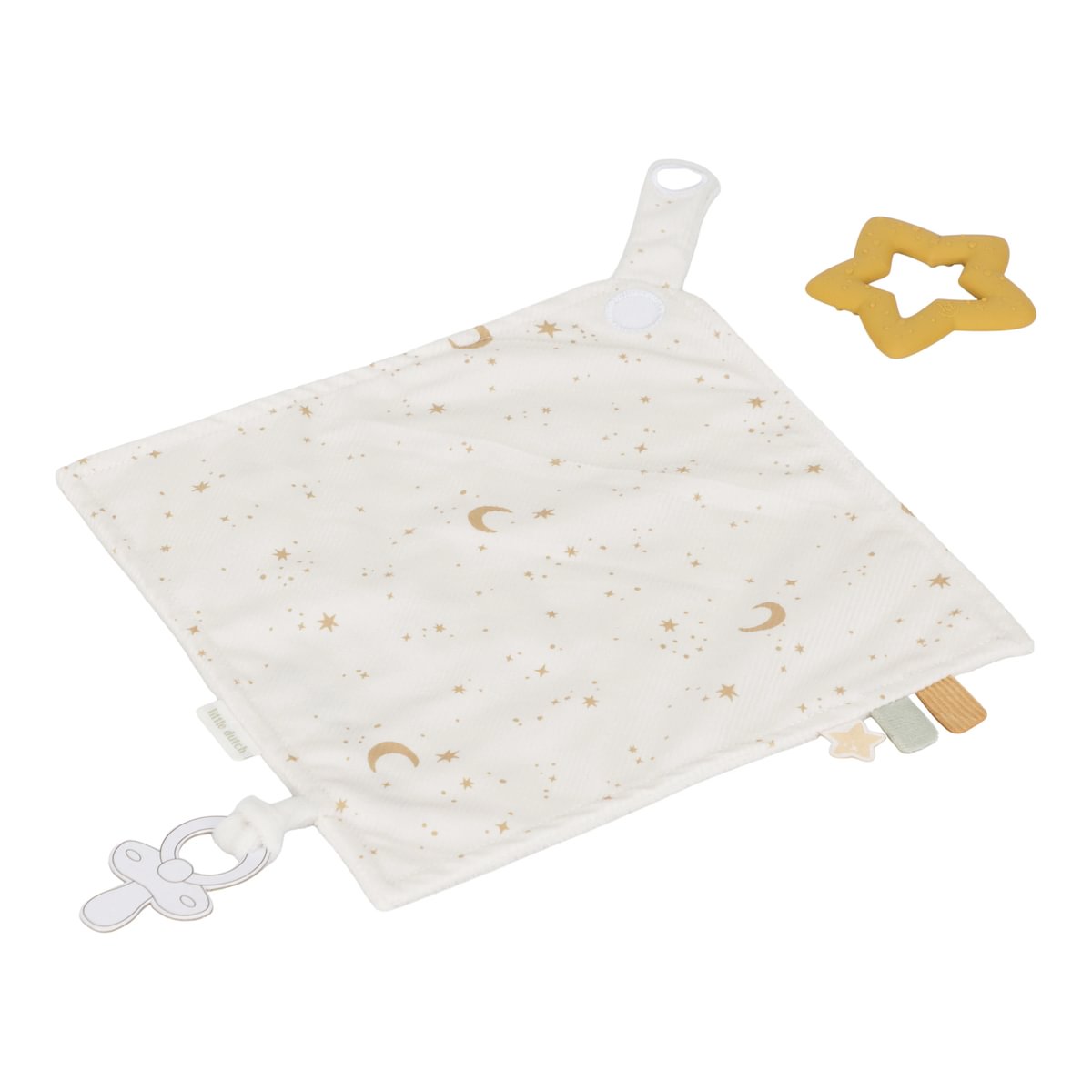 Schmusetuch mit Beißring abnehmbar Newborn Naturals Little Dutch