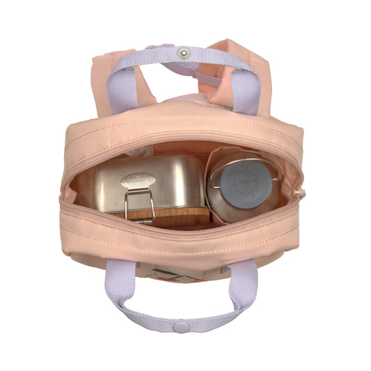 Lässig rosa Kindergartenrucksack Kirsche Square Little Gang