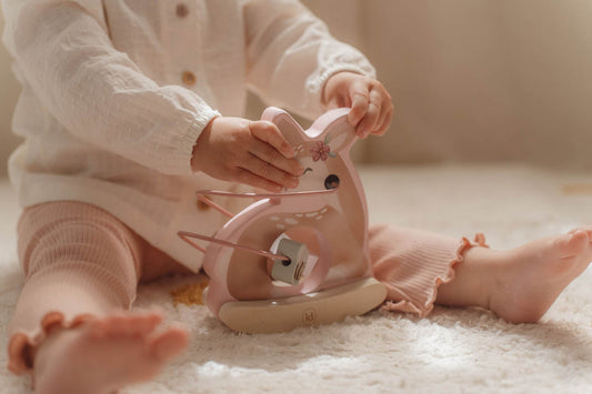 Little Dutch Holz Schaukeltier Reh rosa Spirale Fairy Garden