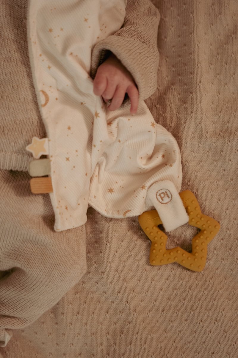 Schmusetuch mit Beißring abnehmbar Newborn Naturals Little Dutch