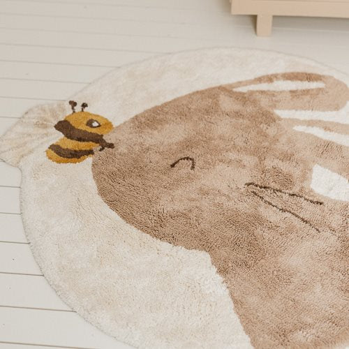 Little Dutch antirutsch Teppich Hase 110 x 110 cm beige
