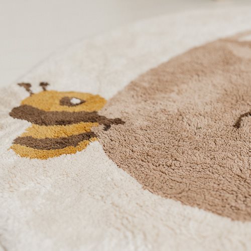 Little Dutch antirutsch Teppich Hase 110 x 110 cm beige
