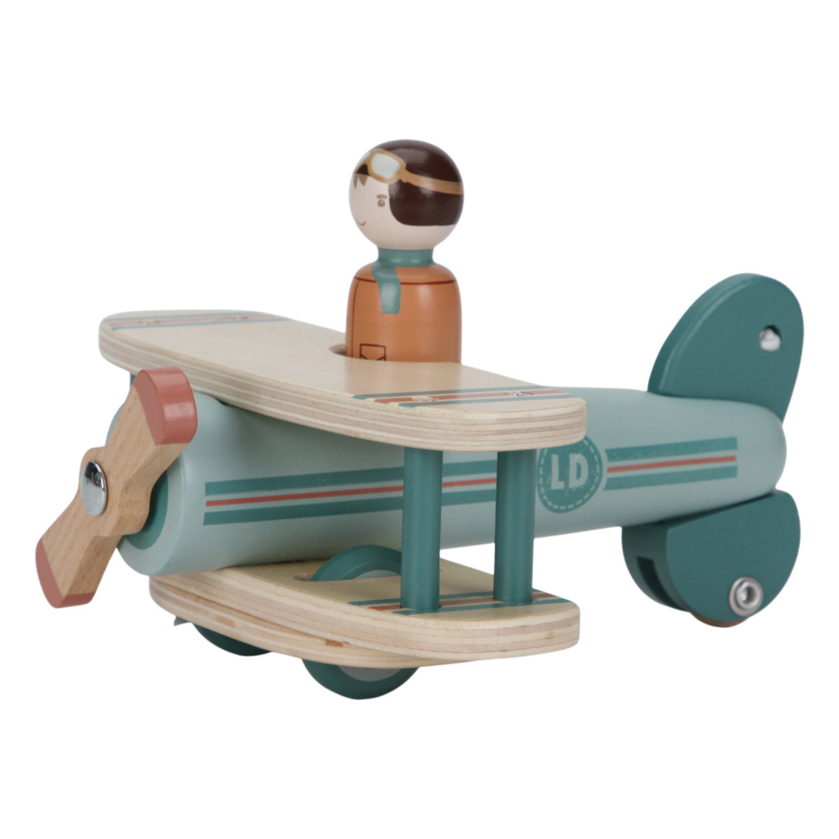 Little Dutch Spielzeugflugzeug Blau aus Holz