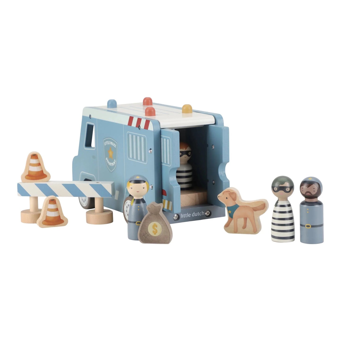 Little Dutch Holz Polizeibus Blau Essentials