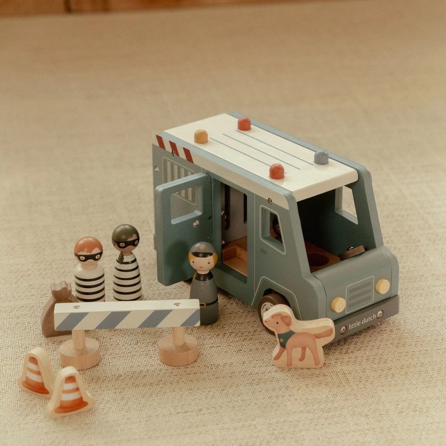 Little Dutch Holz Polizeibus Blau Essentials
