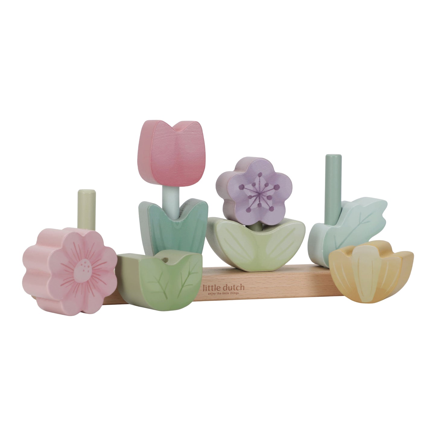 Little Dutch Stapelpuzzle Blumen Fairy Garden - zur Geburt gelasert