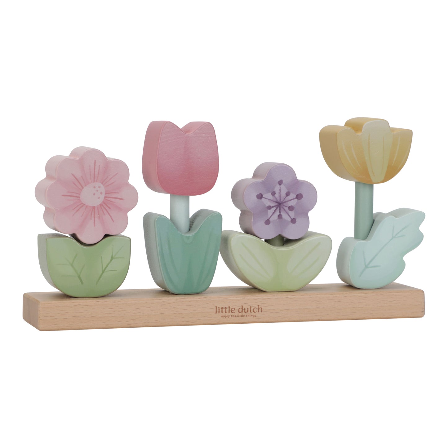 Little Dutch Stapelpuzzle Blumen Fairy Garden - zur Geburt gelasert