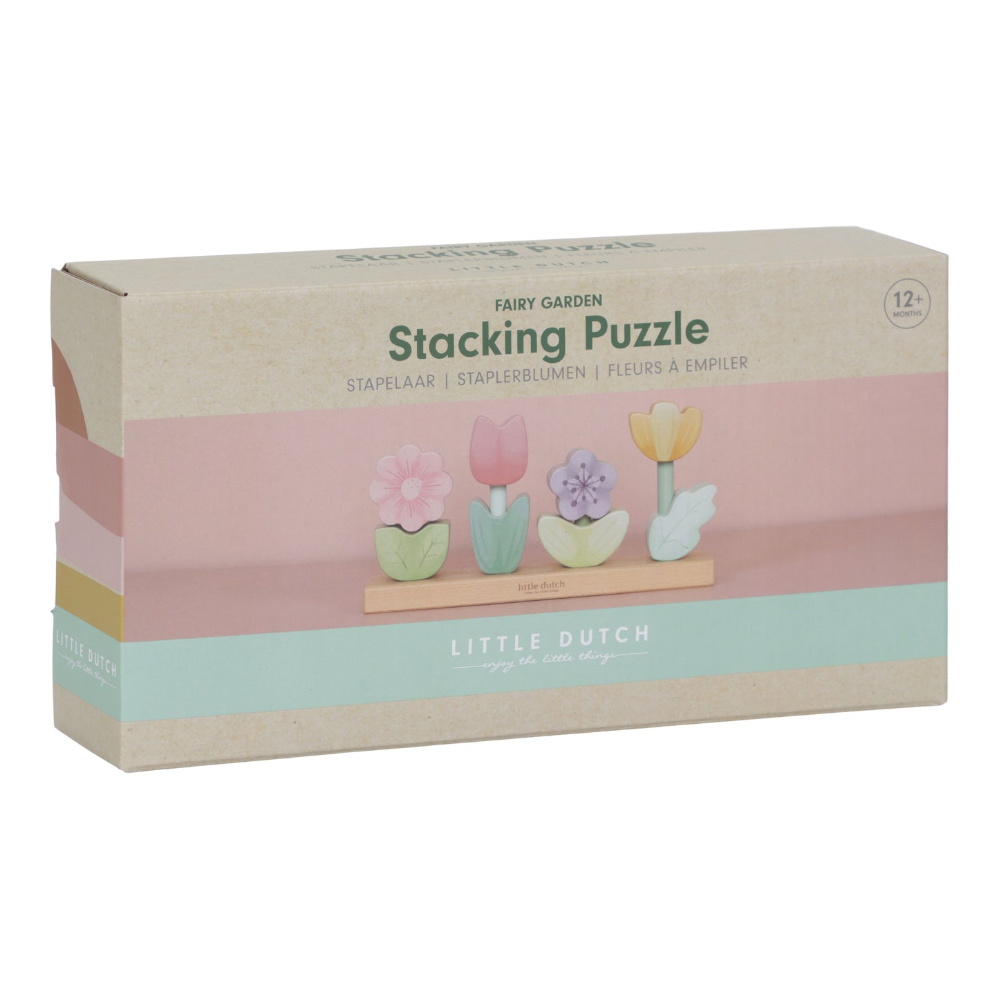 Little Dutch Stapelpuzzle Blumen Fairy Garden - zur Geburt gelasert