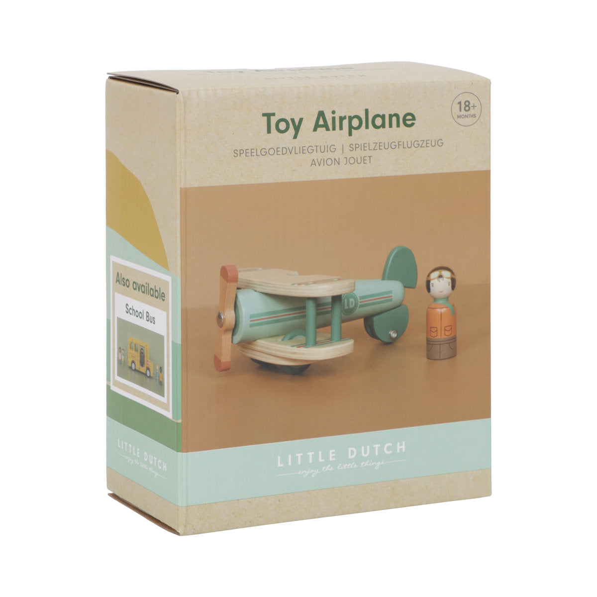 Little Dutch Spielzeugflugzeug Blau aus Holz