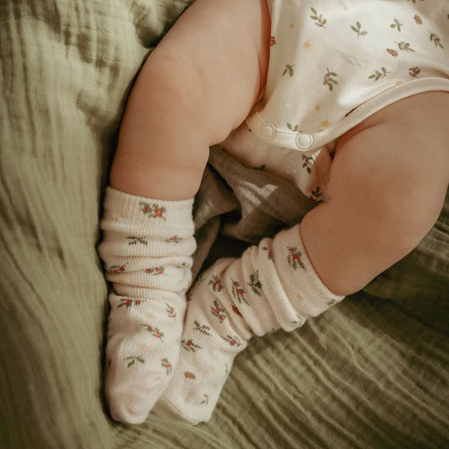 Little Dutch Christmas 3er-Pack Weihnachtssocken Beige