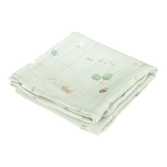 Little Dutch Musselintuch Swaddles 70 x 70 Little Farm / Pure Olive