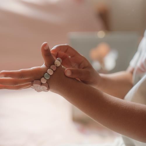 Little Dutch rosa Schmuckset Blume Holz Kinderschmuck