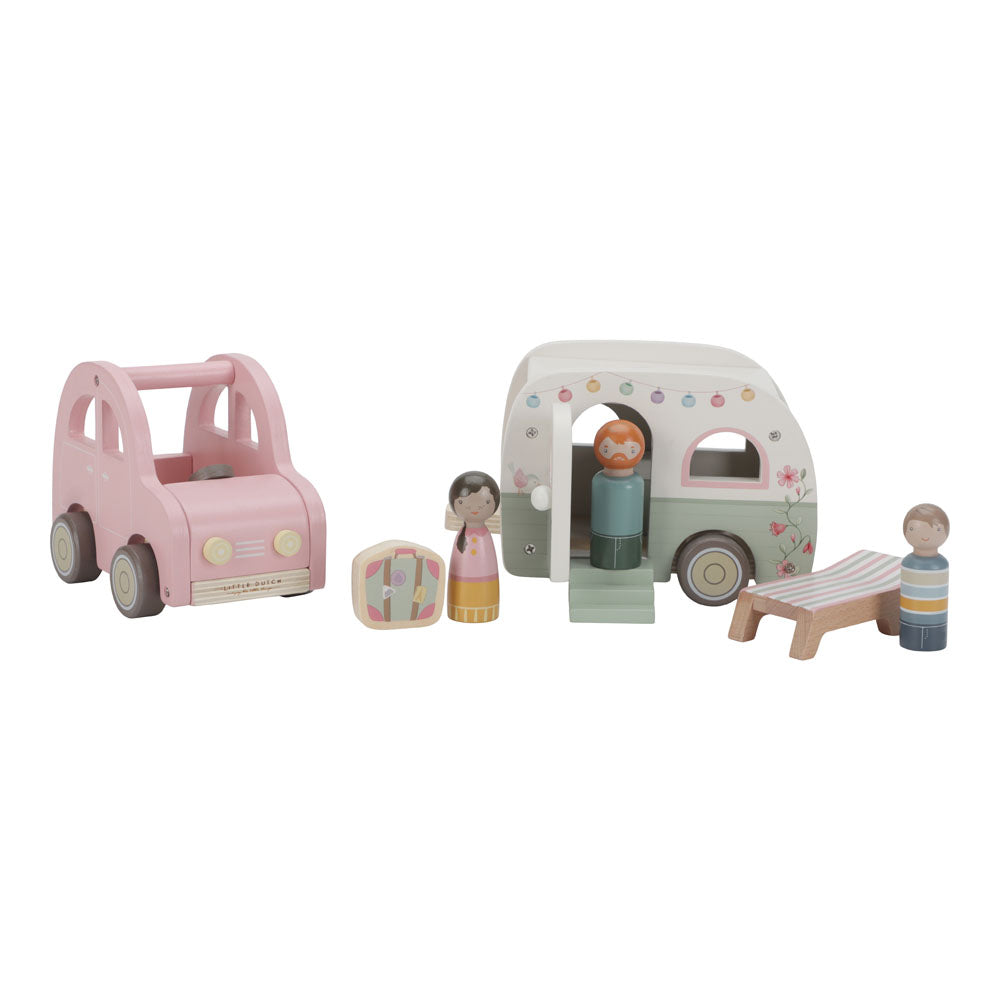 Little Dutch Spielzeugauto mit Wohnwagen Holz
