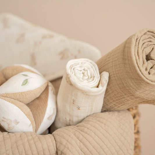 Musselintuch Swaddle 120 x 120 Beige Little Dutch