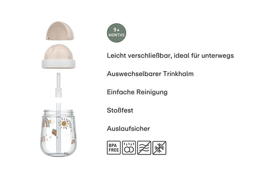 Little Dutch Strohhalmbecher blau Mepal Mio 300 ml Forest Friends