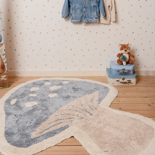 Little Dutch Teppich Pilz blau 102x118 cm mit Anti-Rutsch