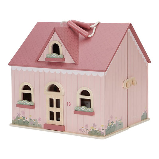 Little Dutch Tragbares Puppenhaus rosa Holz