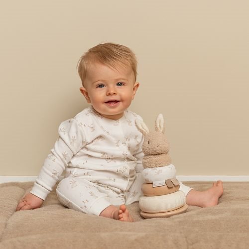 Little Dutch Stapelturm mit Ringen Baby Bunny newborn naturals  Hasenstapelturm