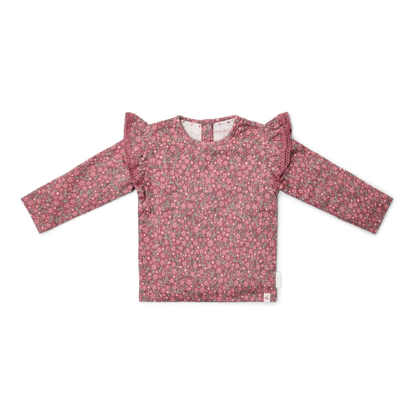 Little Dutch Hemd mit langen Ärmeln Rosa Blumen Fairy Garden