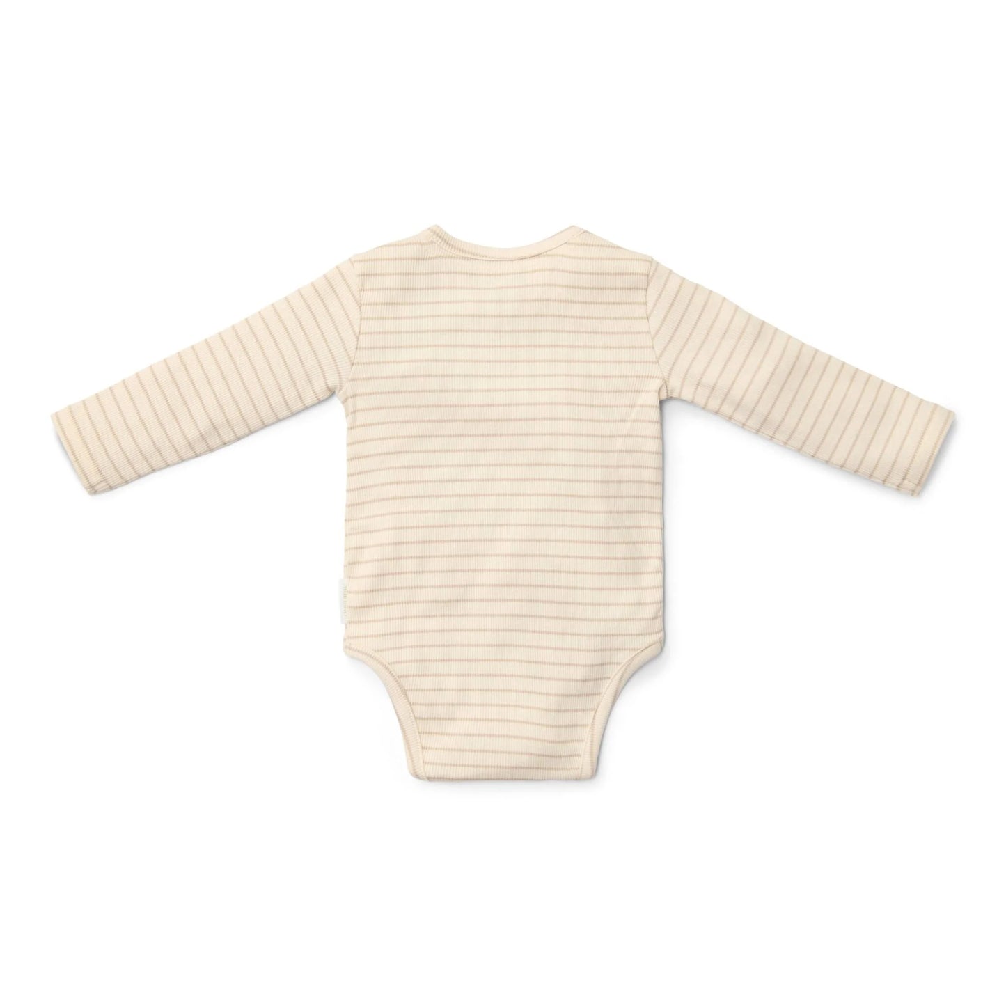Little Dutch Wickelbody mit langen Ärmeln Beige Newborn Naturals Streifen