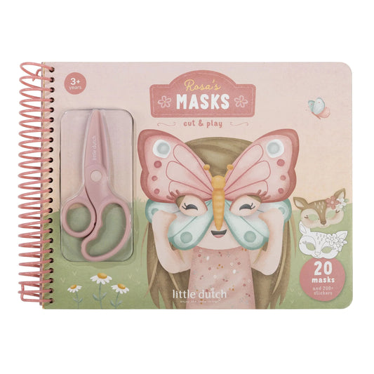 Little Dutch Ausschneide-Masken Essentials „Rosa“ | Bastelset zum Ausschneiden & Gestalten
