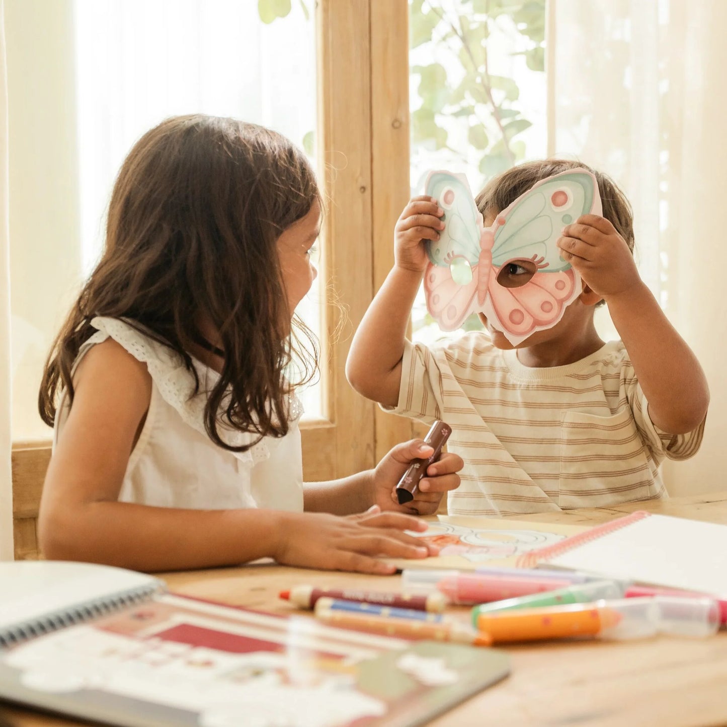 Little Dutch Ausschneide-Masken Essentials „Rosa“ | Bastelset zum Ausschneiden & Gestalten