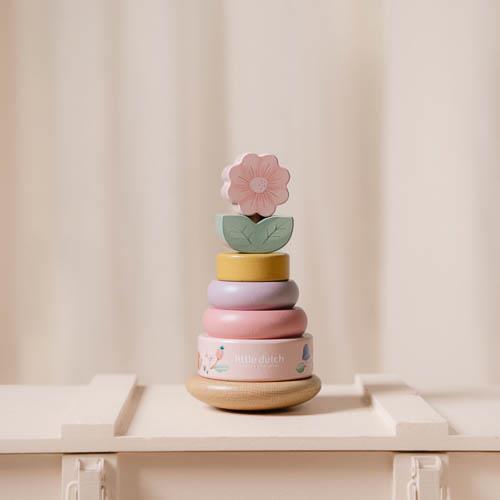 Little Dutch Stapelturm mit Ringen rosa Fairy Garden