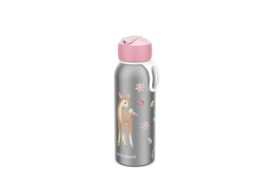 Little Dutch rosa Thermoflasche Flip-Up campus 350 ml - Fairy Garden Mepal