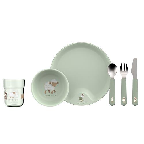 Little Dutch Kinder Geschirrrset Mio 6-teilig Little Farm Mepal grün