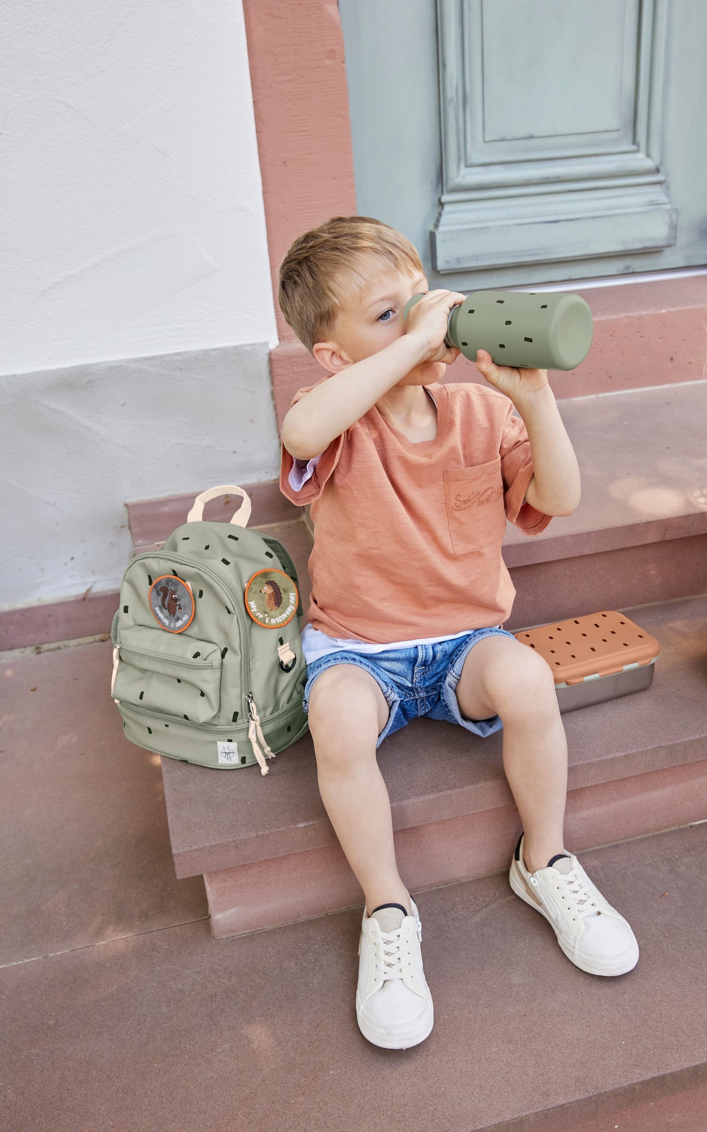 Kindergartenrucksack Mini Happy Prints Oliv Lässig