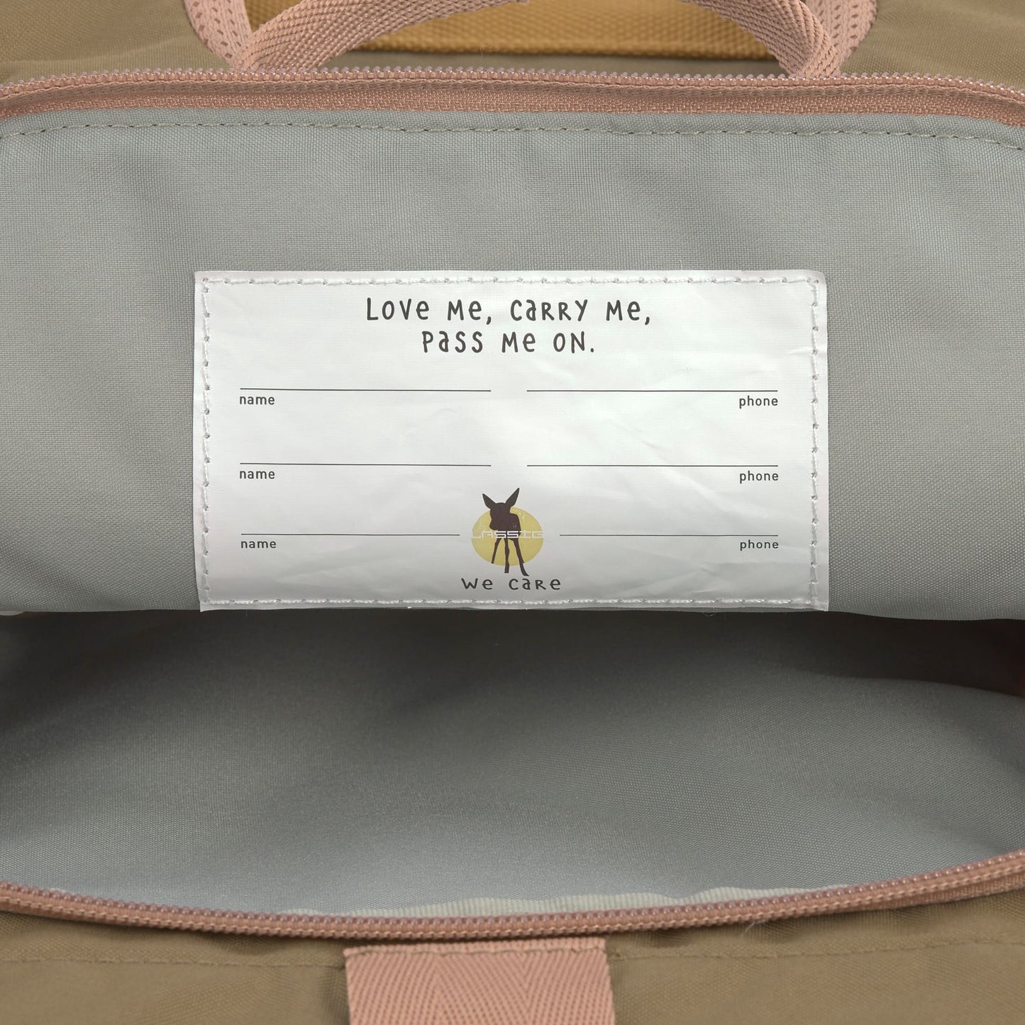 Kindergartenrucksack Rolltop Nature Braun Lässig