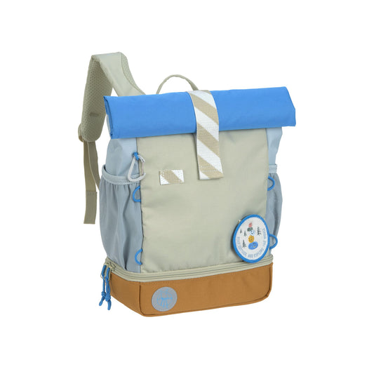 Kindergartenrucksack Rolltop Sunny Explorer Grün Blau Lässig