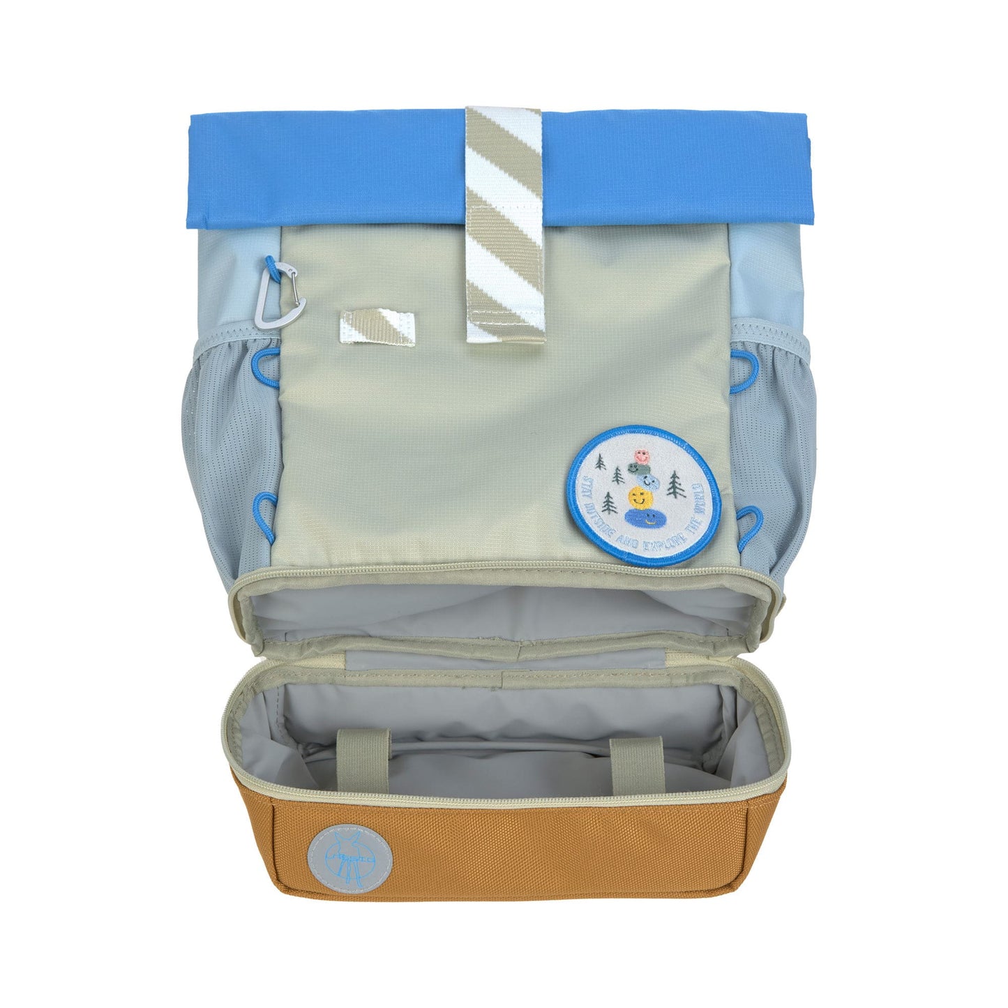 Kindergartenrucksack Rolltop Sunny Explorer Grün Blau Lässig