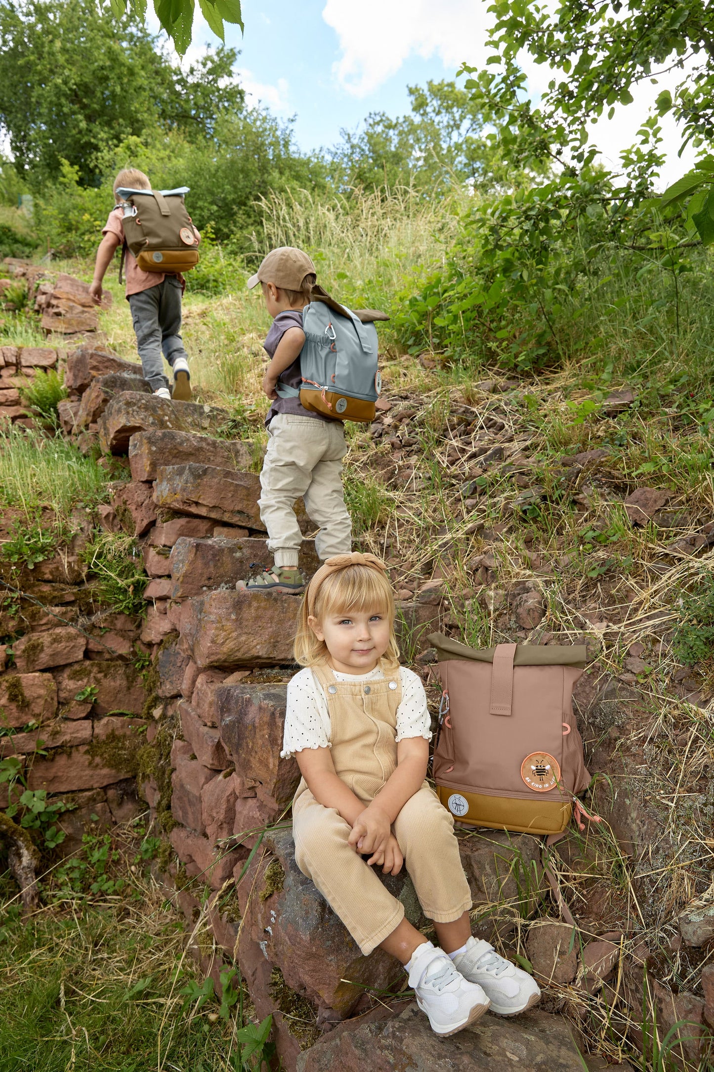 Kindergartenrucksack Rolltop Nature Oliv Lässig