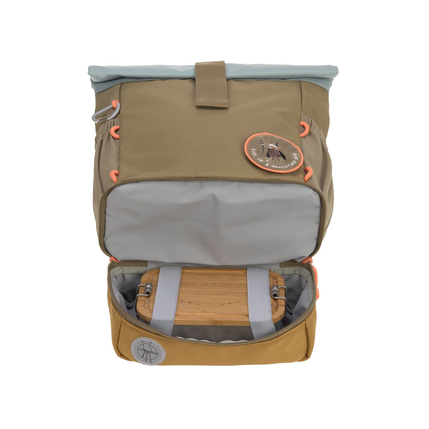 Kindergartenrucksack Rolltop Nature Oliv Lässig