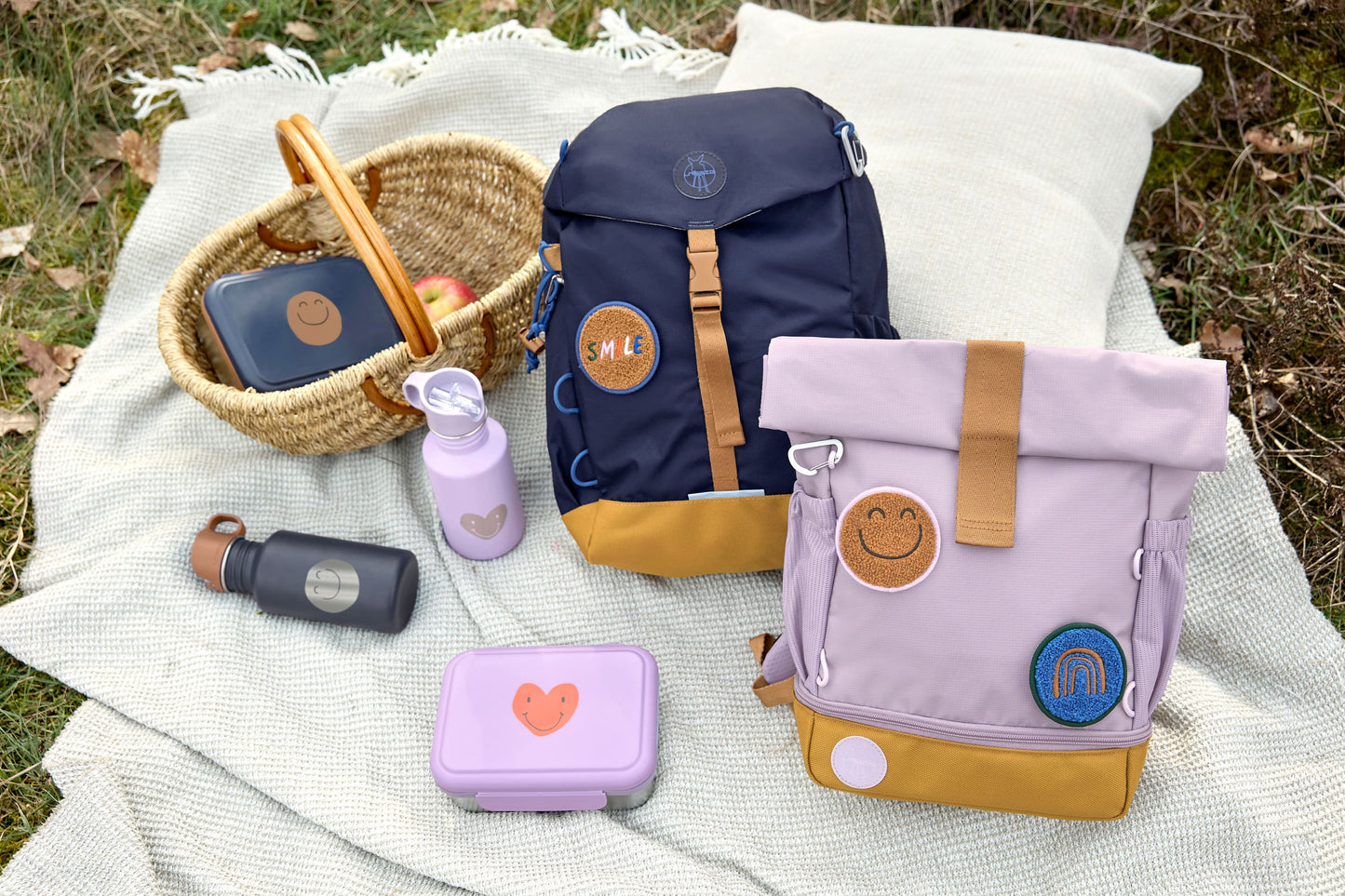 Kindergartenrucksack Rolltop Little Gang Lila Lässig
