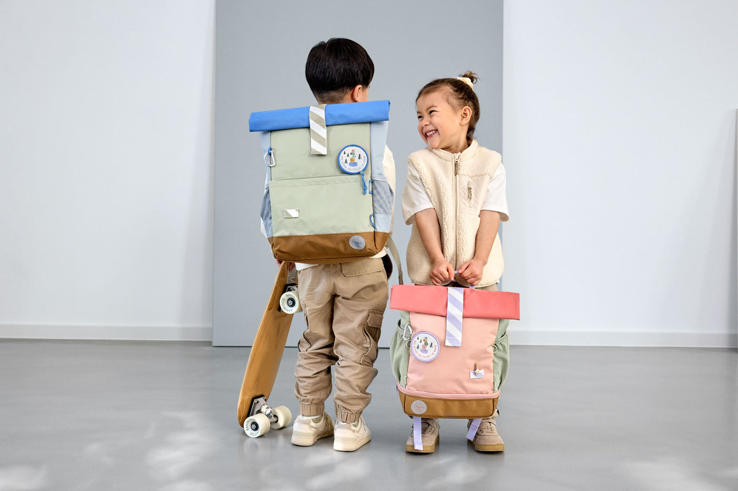 Kindergartenrucksack Rolltop Sunny Explorer Rosa Pink Lässig