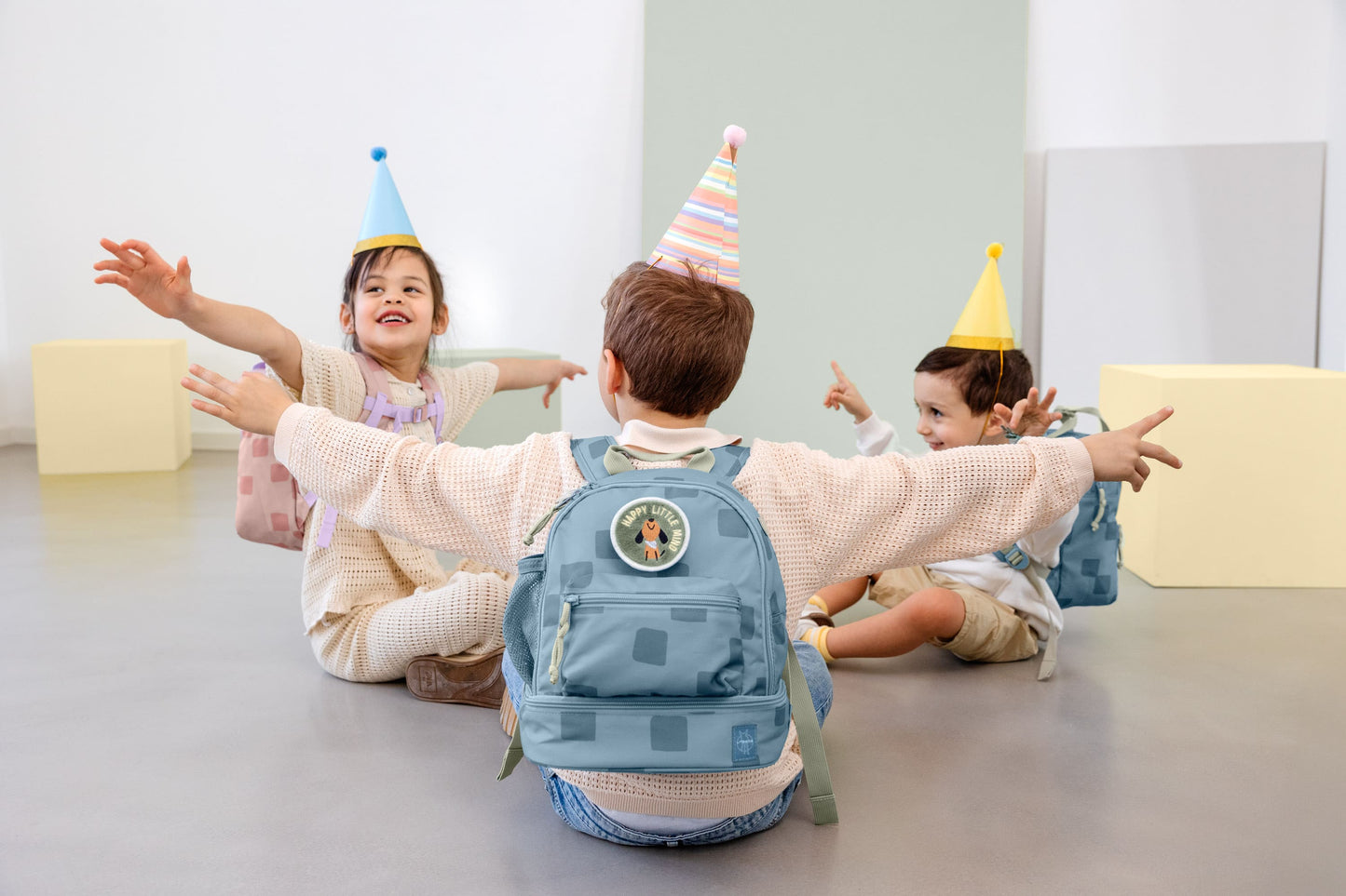 Kindergartenrucksack Mini Pattern Party Blau